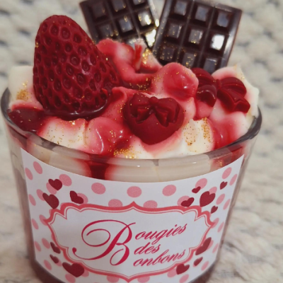 candles with chocolate and strawberry